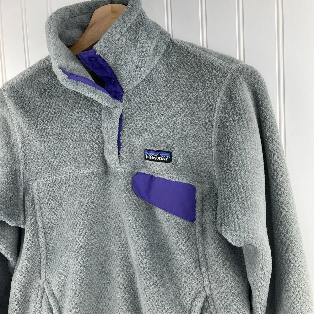 Patagonia Retool Snap-T Fleece Pullover Gray Purple Size Small - Picture 3 of 9